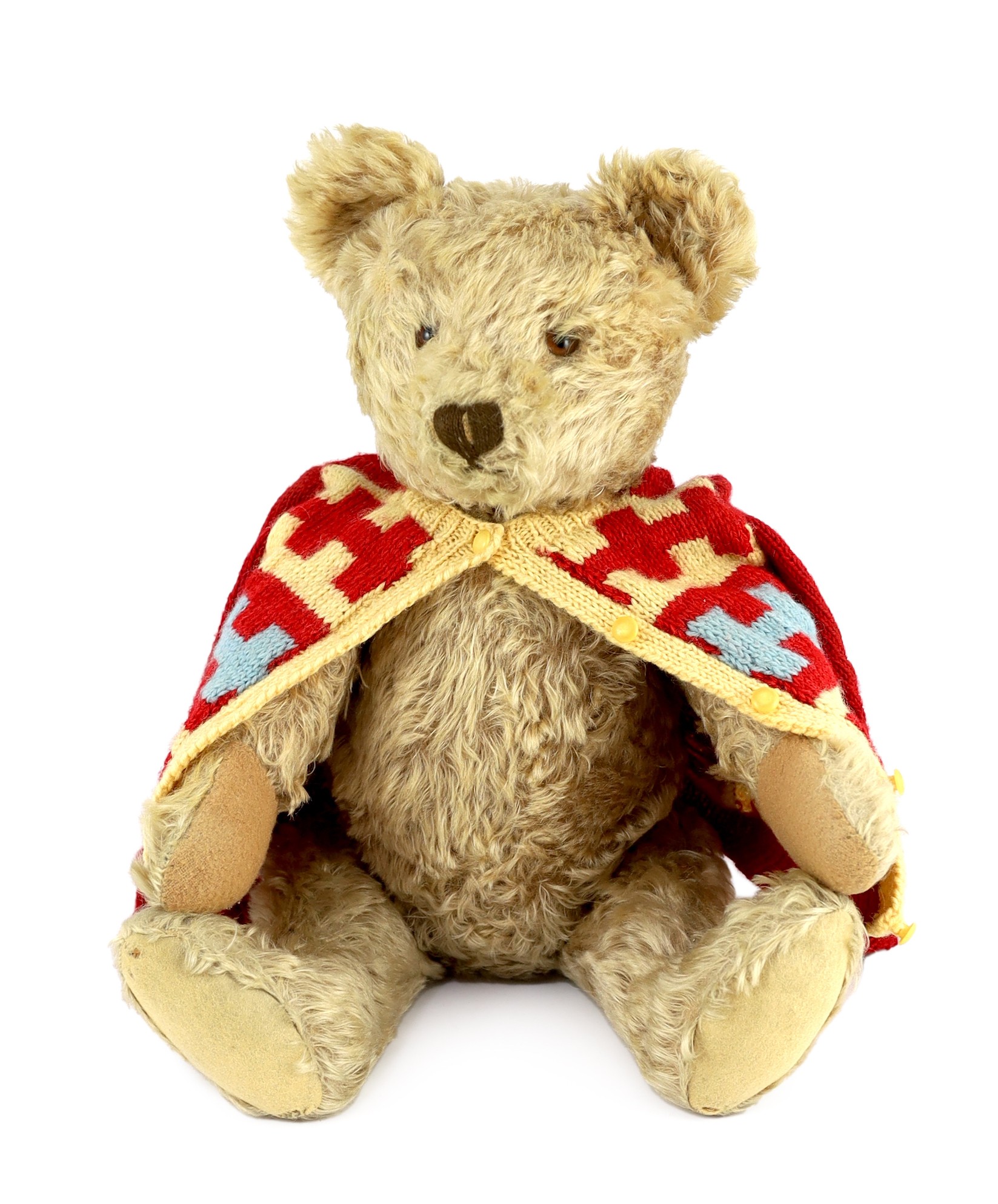 A large Steiff blonde mohair teddy bear, circa 1920, height 48cm